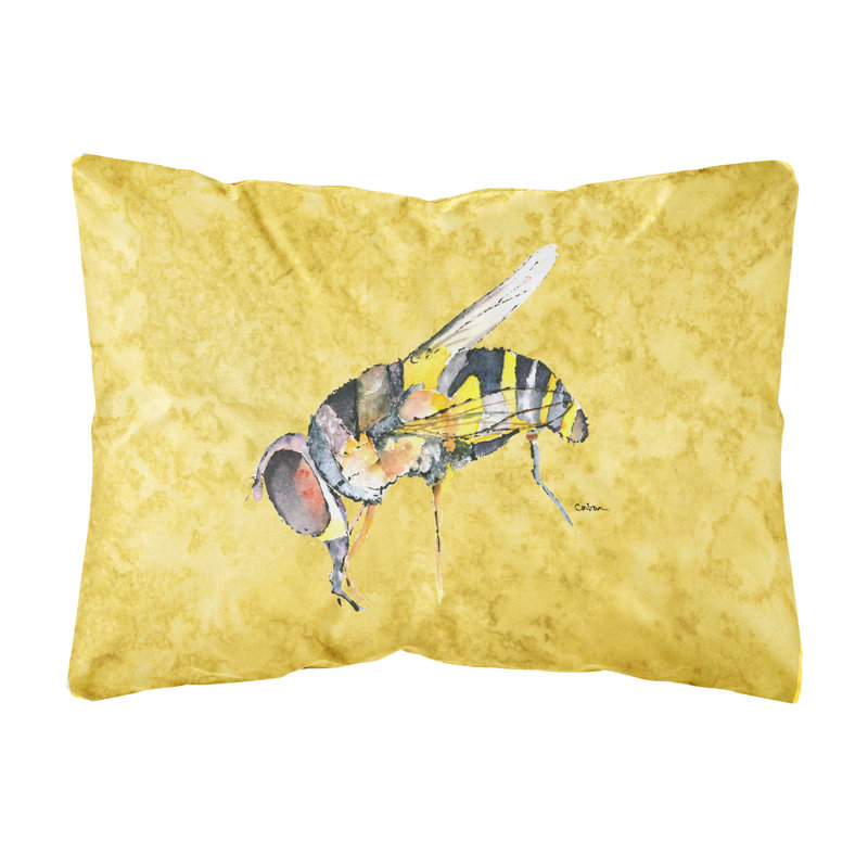 East Urban Home Bee Indoor/Outdoor Yellow Throw Pillow Wayfair